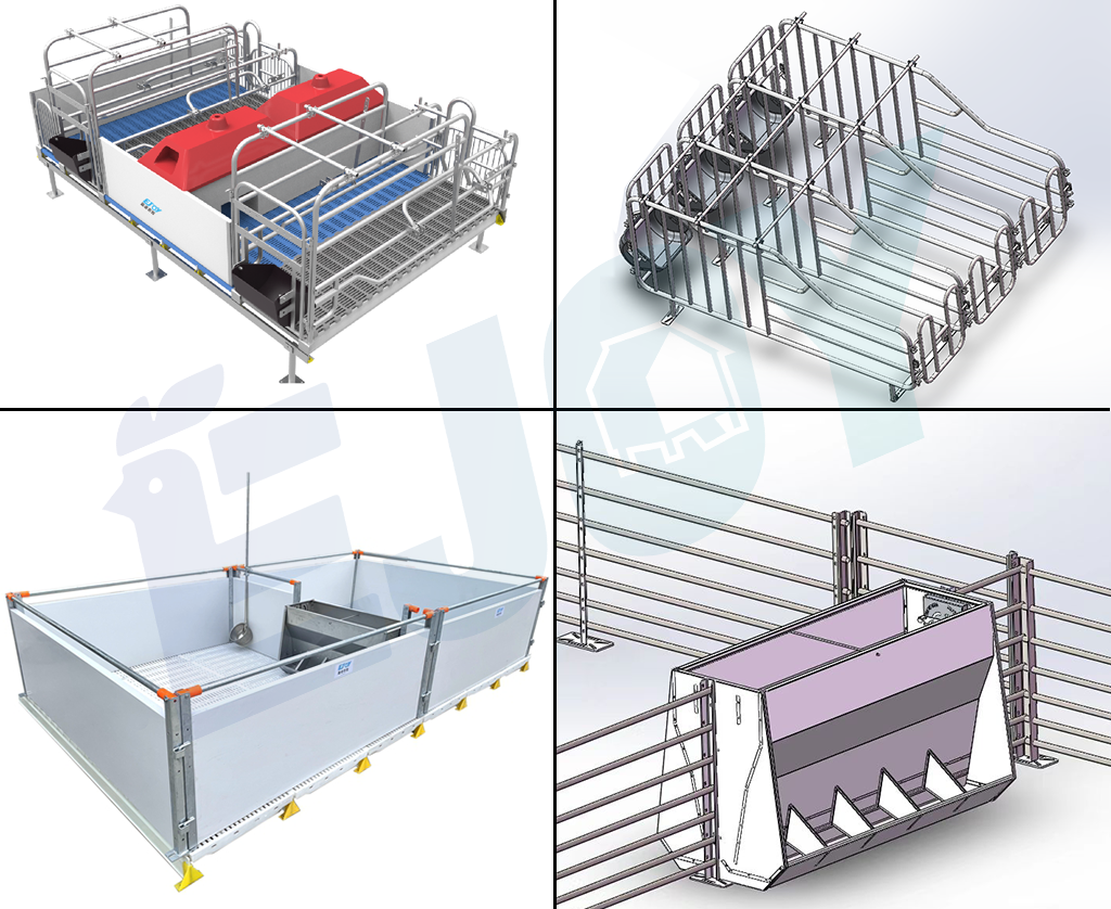 different pig crates